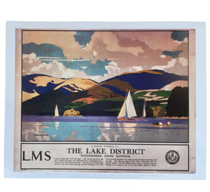 在幻灯片中打开图片，Vintage Lake District Print Art

