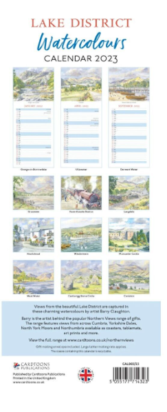 Lake District Watercolours 2023 Calendar